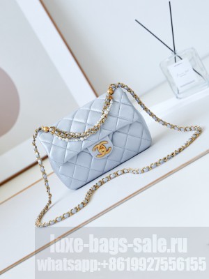 Chanel SMALL FLAP BAG AS4384 light blue