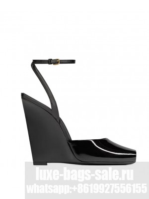Saint Laurent Scandale Wedge Sandals Black