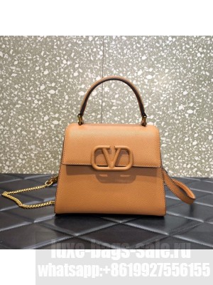 VALENTINO VSLING small Grain calf leather Shoulder bag WB0F53 brown