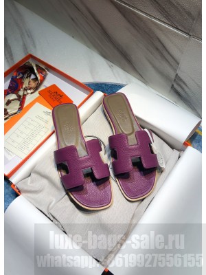 Hermes Oran Flat slippers in Togo Leather 040 2021 Collection