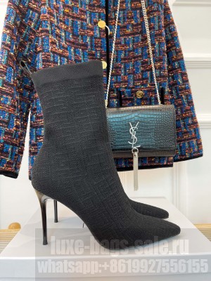 Balmain Women's 9.5cm Skye Stretch Knit Ankle Boots 03
