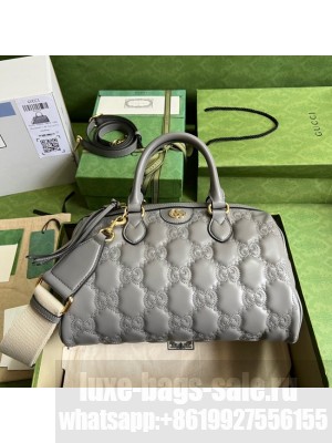 Gucci GG Matelasse leather top handle bag 702242 Dusty grey