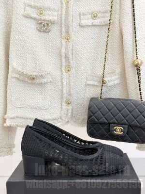 Chanel Crochet Straw Pumps 5cm G46352 Black 2025 
