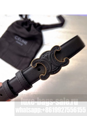 Celine Triomphe Width 2.5cm Belt With Brass Buckle 010