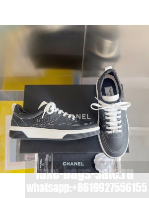 Chanel Printed Calfskin Sneaker G46082 Black 2025