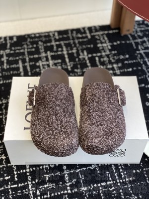 Loewe Ease Buckle mule in brushed suede Chocolate