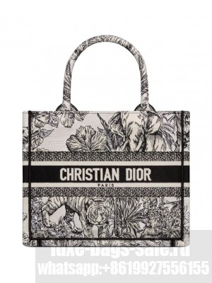 Christian Dior Small Dior Book Tote White