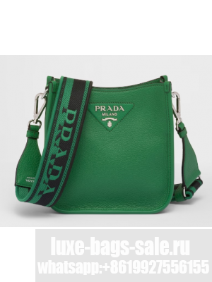 Prada Leather mini shoulder bag 1BH191 Green
