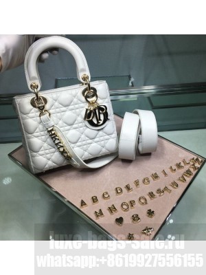Dior MY ABCDior Medium Bag in Cannage Leather White 2019 Collection