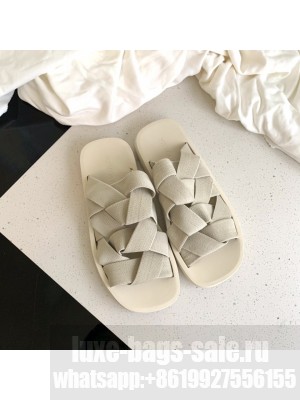 Bottega Veneta Braided elastic off white slippers 2021 Collection
