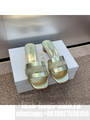 Christian Dior Women's Dway Heeled Slide Gold