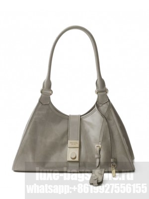 Prada Medium leather tote bag Gray
