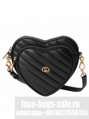 Gucci Interlocking g Mini Heart Shoulder Bag 751628 Black