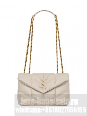 Saint Laurent Toy Puffer In Lambskin Cream