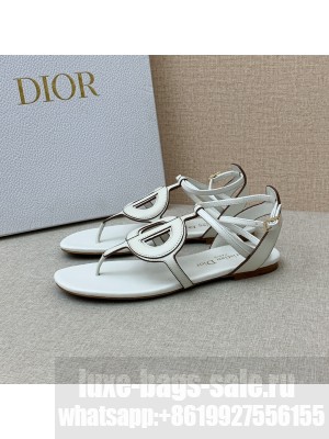 Christian Dior D-CLUB Flat Thong Sandals White 2022 Collection