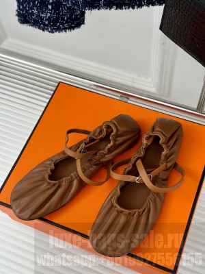 Hermes Jolly ballet flat brown