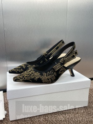 Dior J'Adior Slingback Pump Black and Gold-Tone Millefiori Jacquard heel 6.5cm 2025