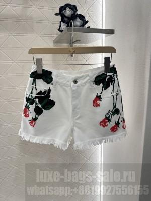 Loewe Shorts in denim Rose motifs