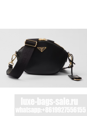 Prada Leather mini shoulder bag 1BH212 black
