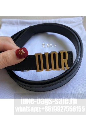 Dior Width 2cm Calfskin Belt With DIOR Buckle Black 05 2020 Collection