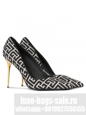 Balmain Women's Bicolor Jacquard Ruby Pumps Black