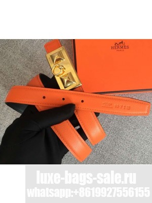 Hermes Width 2.5cm Collier De Chien Buckle Belt Orange/Gold