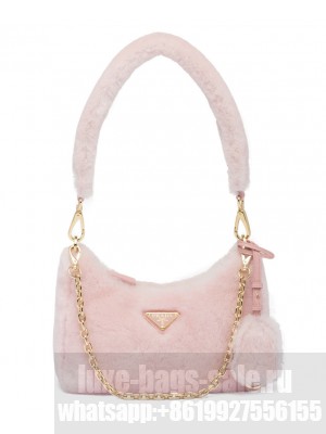 Prada Shearling Mini-bag 1BC204 Pink