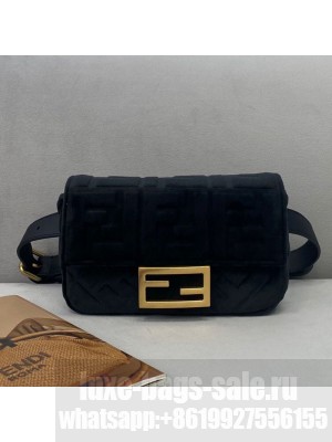 Fendi Baguette Velvet Belt Bag Black  2021 Collection