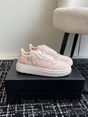 Alexander Wang Women's puff pebble leather sneaker with logo Pink