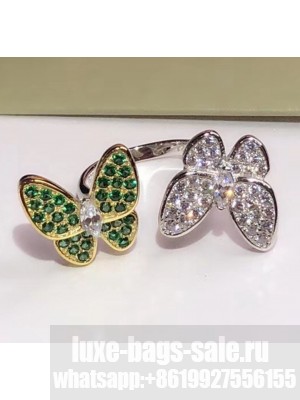 Van Cleef & Arpels Butterfly Ring 15  Green/Silver 2020 Collection