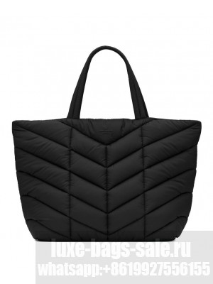 Saint Laurent Puffer Tote In Econyl Black