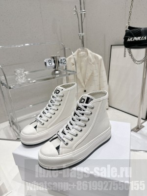 Dior Walk'n'Dior High-top Platform Sneakers White