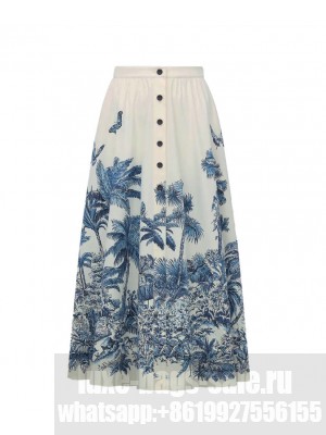 Christian Dior Women's Dioriviera Midi Flared Skirt Cream