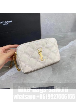 SAINT LAURENT MONOGRAM CHAIN WALLET IN LEATHER 655941 WHITE