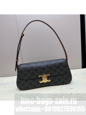 Celine MEDIUM CELINE LOLA BAG IN TRIOMPHE CANVAS 115533 brown