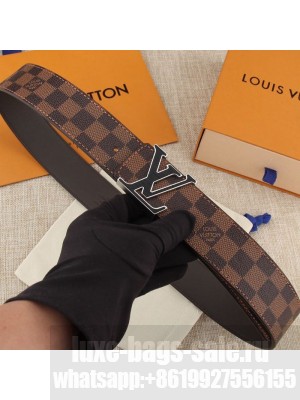Louis Vuitton LV Initials Damier Ebene Canvas Reversible Belt 40mm with LV Buckle 2019 Collection