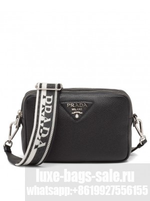 Prada Leather Bag With Shoulder Strap Black