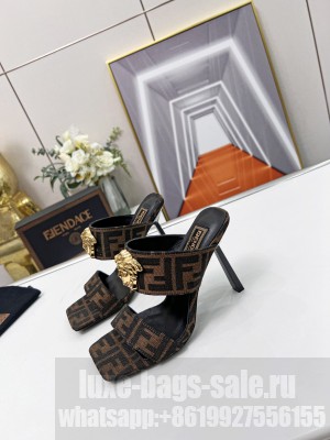 Versace x Fendi 11cm Fendace FF Fabric Slide Sandals 2022 Collection 022