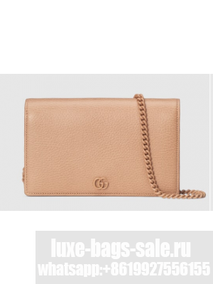 Gucci GG Marmont chain wallet 497985 Rose beige