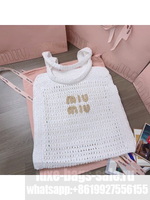 MIUMIU IN RAFFIA Shoulder Bags 5BG230 white