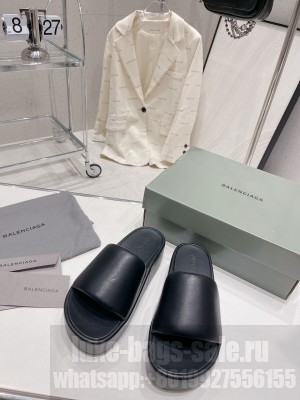 Balenciaga Unisex Logo Platform Slide Sandals 5cm 2023 011