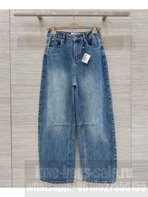 Loewe Women's Washed Denim Jeans Blue