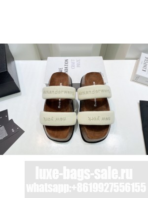 Alexander Wang Platform Wedge Slide Sandals 2022 Collection,Beige