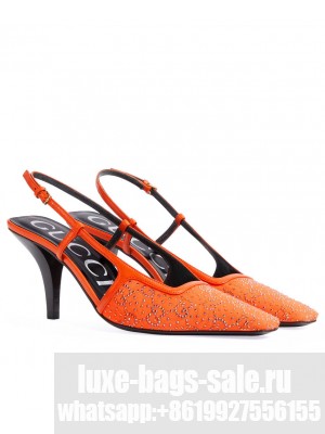 Gucci Women's GG Slingback Pump 727184 Orange