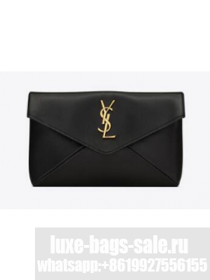 SAINT LAUREN CASSANDRE SMALL ENVELOPE POUCH IN LAMBSKIN Y773077 BLACK