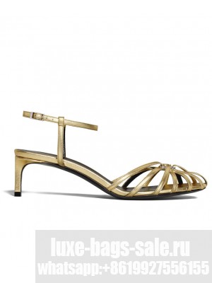 Celine Women's Triomphe Sandal In Laminated Lambskin Golden