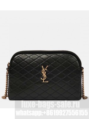 SAINT LAUREN GABY ZIPPED POUCH IN QUILTED LAMBSKIN 7336671 BLACK