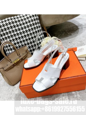 Hermes Elbe 6cm Sandals white