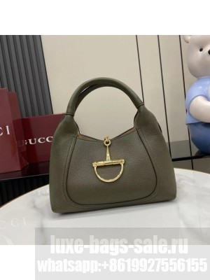 GUCCI SOFTBIT MEDIUM TOP HANDLE BAG 837467 Dark green