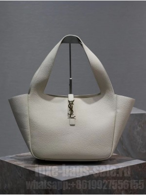 SAINT LAURENT BEA IN GRAINED LEATHER 763435 WHITE